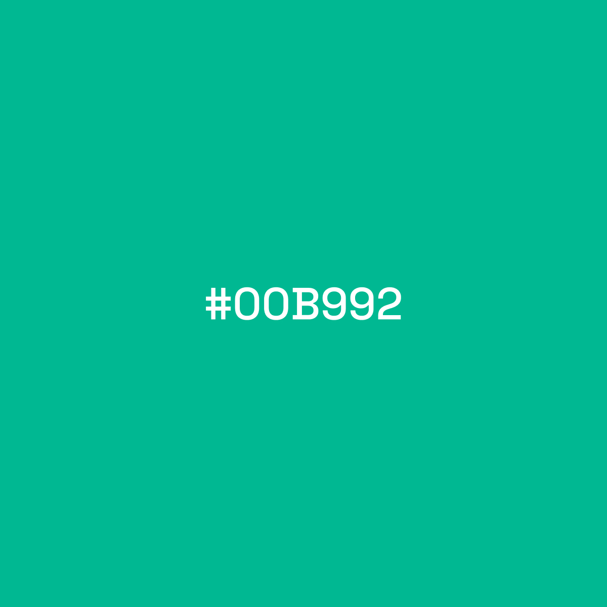 A square color swatch showcasing the color #00B992