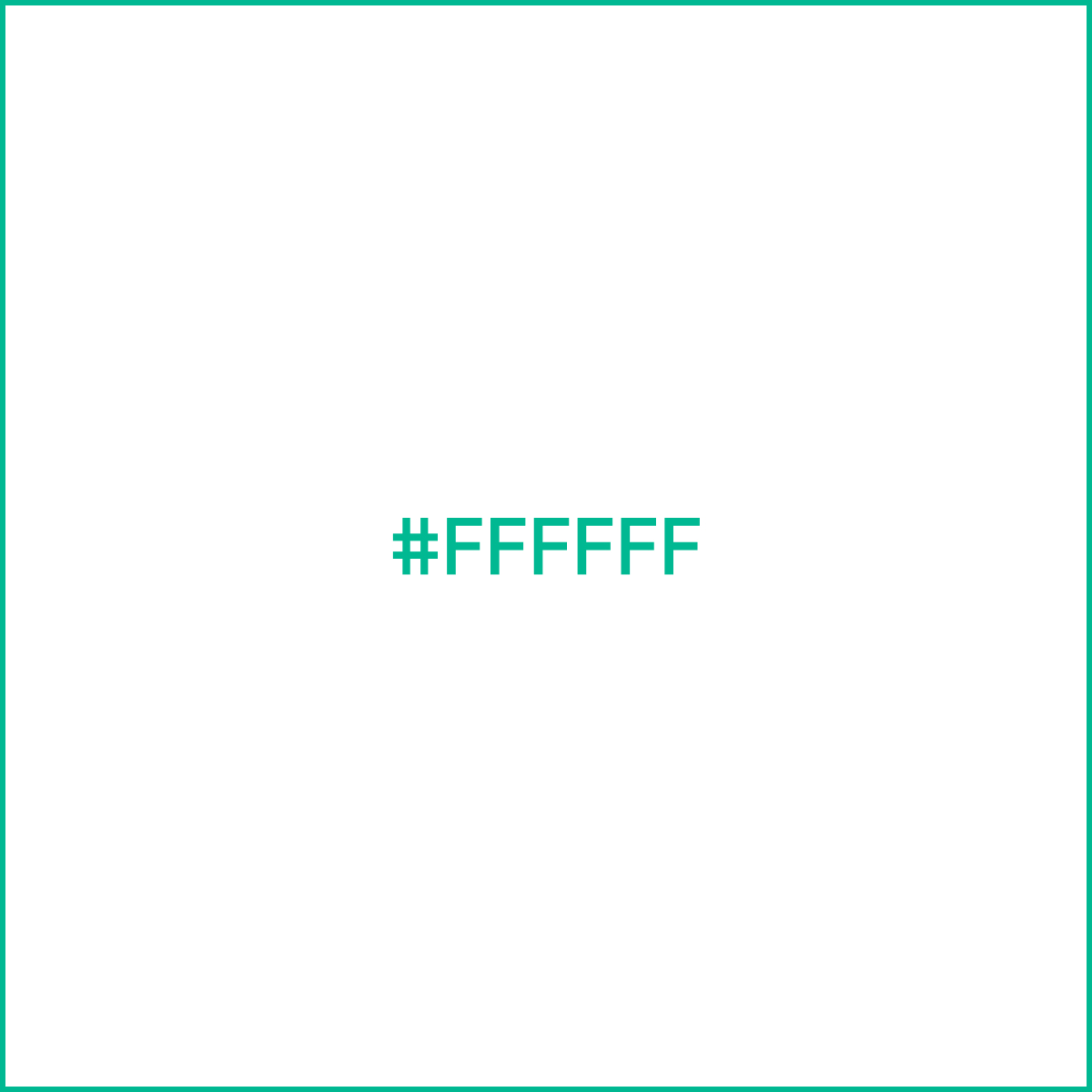 A square color swatch showcasing the color #FFFFFF